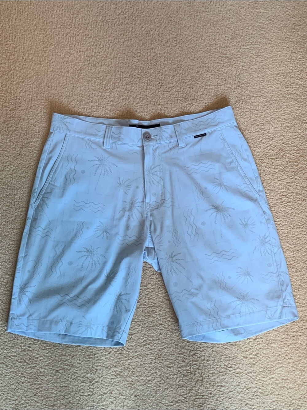 Travis Mathew Men's Light Blue Palm-Print Shorts